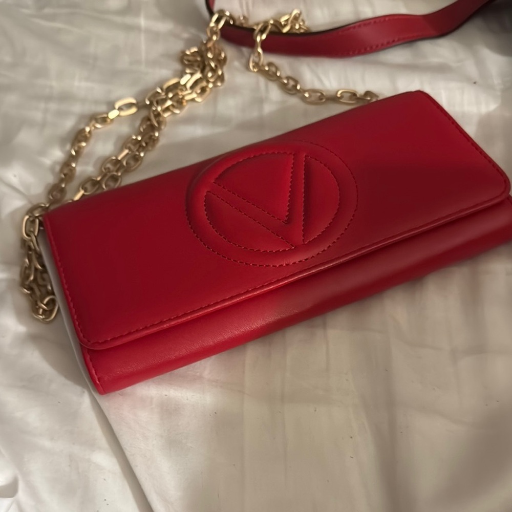 Red Leather Chain Bag